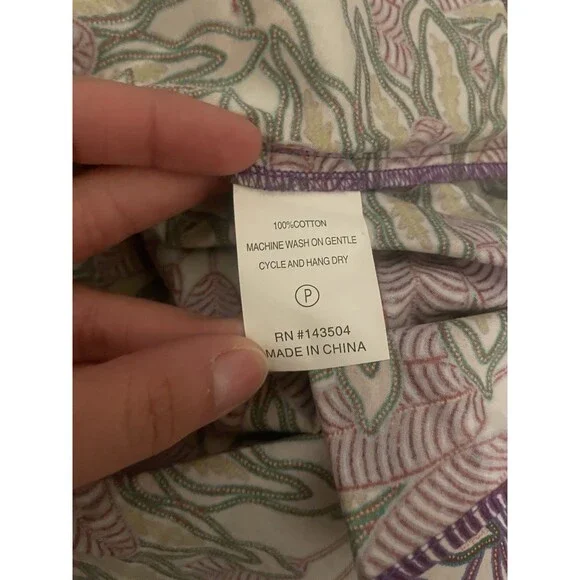 Marie Oliver Fiona Dress Sze XXS Purple Green Floral Cotton Vneck Ruffle Sleeve - Picture 5 of 9